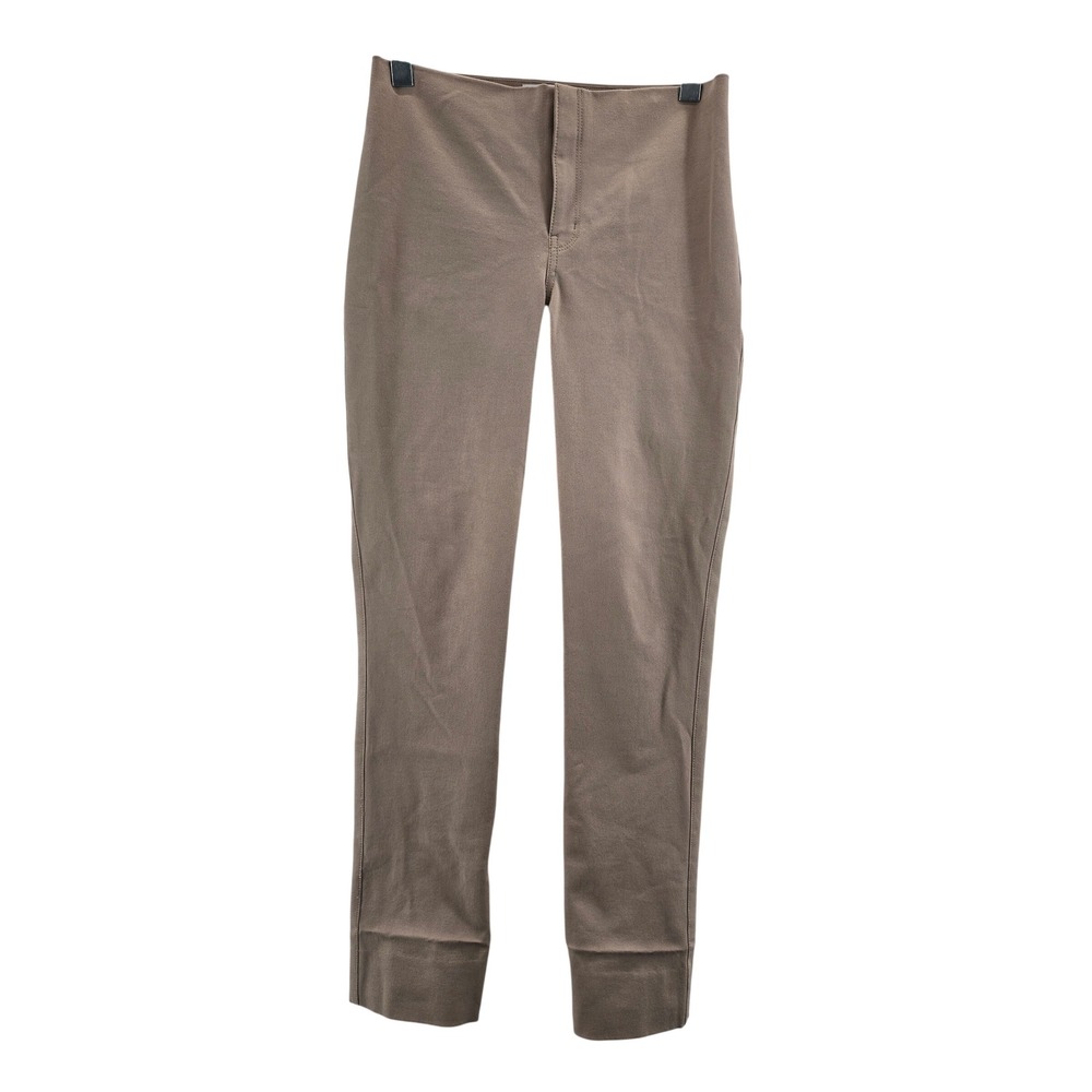 MM LaFleur Foster Pants Size 2 Taupe Slim Leg Adjustable Snap Hem Cotton Stretch